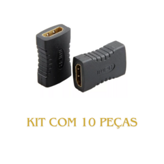 Kit 10 Emendas Hdmi Fêmea X Fêmea 1.4 Adaptador Extensor