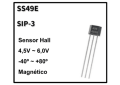 Sensor Magnético De Efeito Hall Ss49e 49e - comprar online