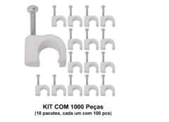 Fixa Fio Rg59 Branco 7mm - Kit Com 1000 Unidades - comprar online