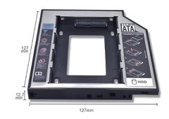 Adaptador Caddy 12,7mm Para Segundo Hd Ou Ssd No Notebook - Ponto de Eletrônicos Acessórios Ltda