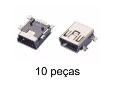 Conector Jack Usb V3 Conector Mini Usb Fêmea 5 Pinos (kit com 10 pcs) - comprar online