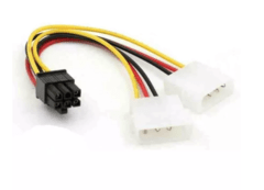 Cabo De Energia 6 Pinos Pci-e Para 2 Ide Molex 4 Pinos