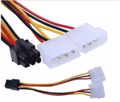 Cabo De Energia 6 Pinos Pci-e Para 2 Ide Molex 4 Pinos - comprar online