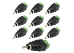 Conector Rca Macho Com Borne Câmeras Vídeo Cftv - Kit 10 pc - comprar online