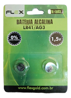 Bateria Alcalina Lr41 Lr736 Lr392 Ag3 Flex 1,5v Carteira c/2 - comprar online