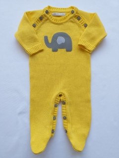 Macacão Raglan elefantinho - Baby Fio Tricot Infantil