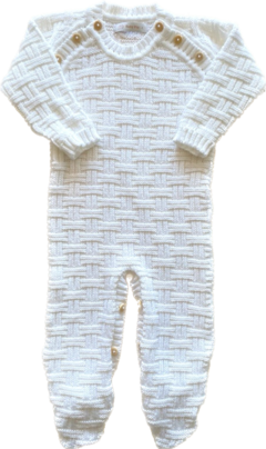 Macacão Raglan Tijolinhos Marfim (off white)