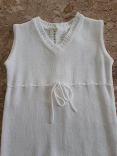 Jardineira Baby Sport Branco - Baby Fio Tricot Infantil