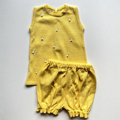 Vestido Trapézio Curto com Rococós Amarelo - loja online