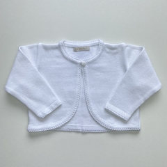 Bolerinho Branco - Baby Fio Tricot Infantil