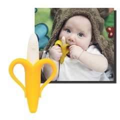 MORDEDOR E MASSAGEADOR PARA BEBÊ EM FORMATO DE BANANA - SHOP OFERTA