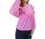Remera de lanilla con volados en v, rosa, talle unico (mf050621)