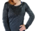 Sweater de hilo y lycra, negro, con lurex y detalles de lentejuelas, talle unico (a150316)