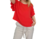 Camisola de creppe amplia, roja, talle unico (u120818) - comprar online