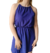 Vestido corto de fibrana, azul Francia, talle unico, amplio (mc061216)