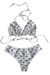 Bikini triangulo con less, blanca a lunares, talle 95 (vf011121)