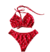 Bikini triangulo con less, roja a lunares, talle 100 (vf011121)