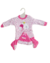 Conjunto bebé ajuar de algodon, body + pantalon + gorro, rosa, talle 1 (mb030514)