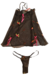 Camisolin de tul elastizado bordado con tanga, negro, talle 90/95 (bl010223)