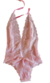 Body de encaje elastizado, rosa pastel, talle M (bl090223)