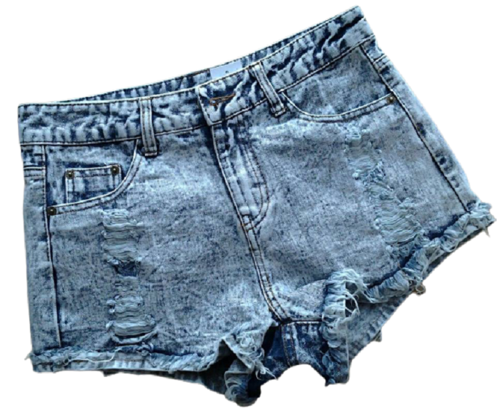 Short jean azul tiro alto