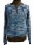 Sweater corto de pelo de mono, azul jaspeado, talle unico (aq050417) - Namaste Argentina