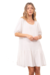 Vestido corto de lino, blanco, talle S/M (st060223)