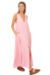 Maxi vestido de fibrana, amplio, rosa, talle unico (st100223)