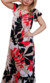 Maxi vestido de fibrana manga corta, rojo, talle único (bb230124) - comprar online