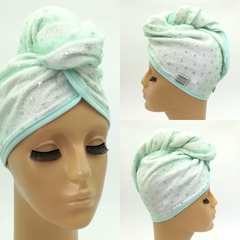 TURBANTE ENSUEÑO ACQUA EN TOALLA DE ALGODÓN