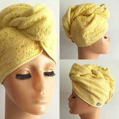 TURBANTE PARÍS AMARILLO EN TOALLA DE ALGODÓN - comprar online