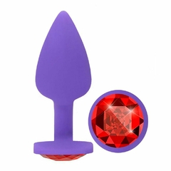 PLUG ANAL DIAMOND COLORS AVELUDADO VERMELHO DELICIOUS