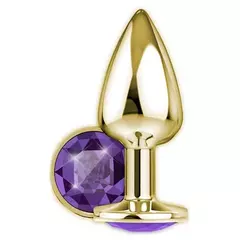 PLUG ANAL GOLD DIAMOND ROXO 7 X 2,8 CM DELICIOUS