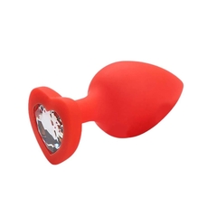 Plug De Silicone Vermelho Com Pedra Tamanho M Mega Import