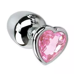 Plug Anal Cônico com Cristal Formato Coração P ROSA Sexy Import