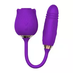 Vibrador Sophie ROXO Formato de Rosa com 7 Modos de Vibração, Vai e Vem e Pulsação Sexy Import