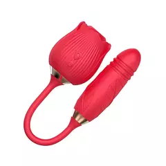 Vibrador Sophie VERMELHO Formato de Rosa com 7 Modos de Vibração, Vai e Vem e Pulsação Sexy Import