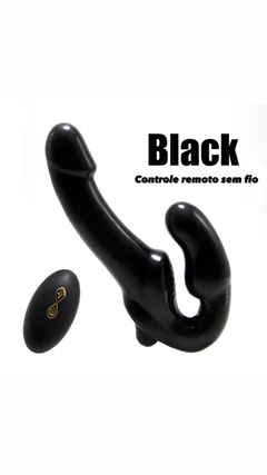 Vibrador Strapless Strapon Black com controle sem fio recarregável