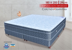 Imagen de Conjunto (Colchón + Base Sommier) Espuma ALTA DENSIDAD - hasta 110kg por persona - Matelaseado