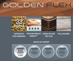 Colchón Espuma Golden Flex Gani ALTA DENSIDAD - hasta 120 kg. por persona (33 kg/m3) - tienda online