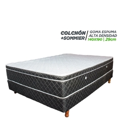 Conjunto (Colchón + Base Sommier) Espuma ALTA DENSIDAD - hasta 110kg por persona - Matelaseado - Castor S.A | Colchones y Sommiers - Mayorista y Minorista