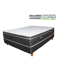 Colchón y Base Sommier  Espuma ALTA DENSIDAD hasta 140 kg por persona (35 kg/m3)