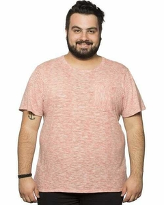 Camiseta Masculina Listra Rosa Com Bolso - comprar online