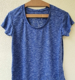 Tshirt Decote Amplo Mescla Azul