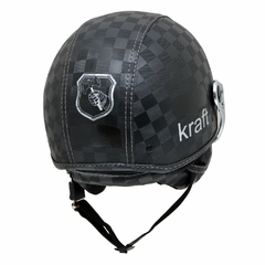 Capacete Kraft Plus Vintage Xadrez Preto - comprar online