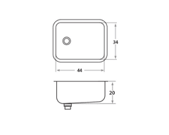 PILETA 443 ACERO SIMPLE LUJOMI PILETA - comprar online