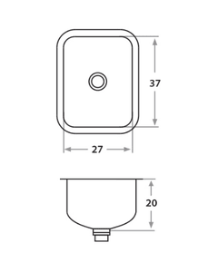 PILETA 401 ACERO SIMPLE LUJOMI PILETA - comprar online