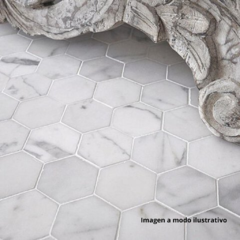 Venecita Hexágono Mármol Carrara Grande 32,5 cm x 39,5 cm - Murr Tienda Online