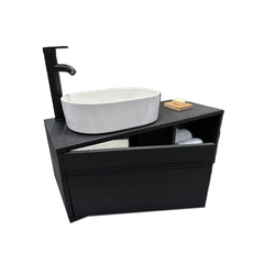 VANITORY MUEBLE COLGANTE CITRUS NEGRO CON PUERTA 80X30X35 - comprar online