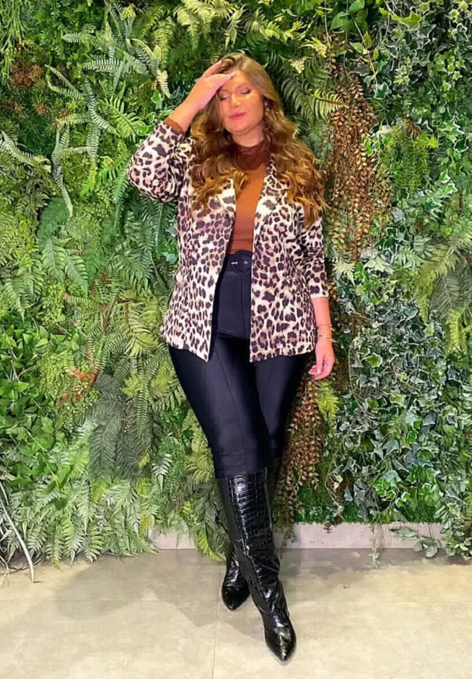 Blazer Alfaiataria Animal Print Plus Size